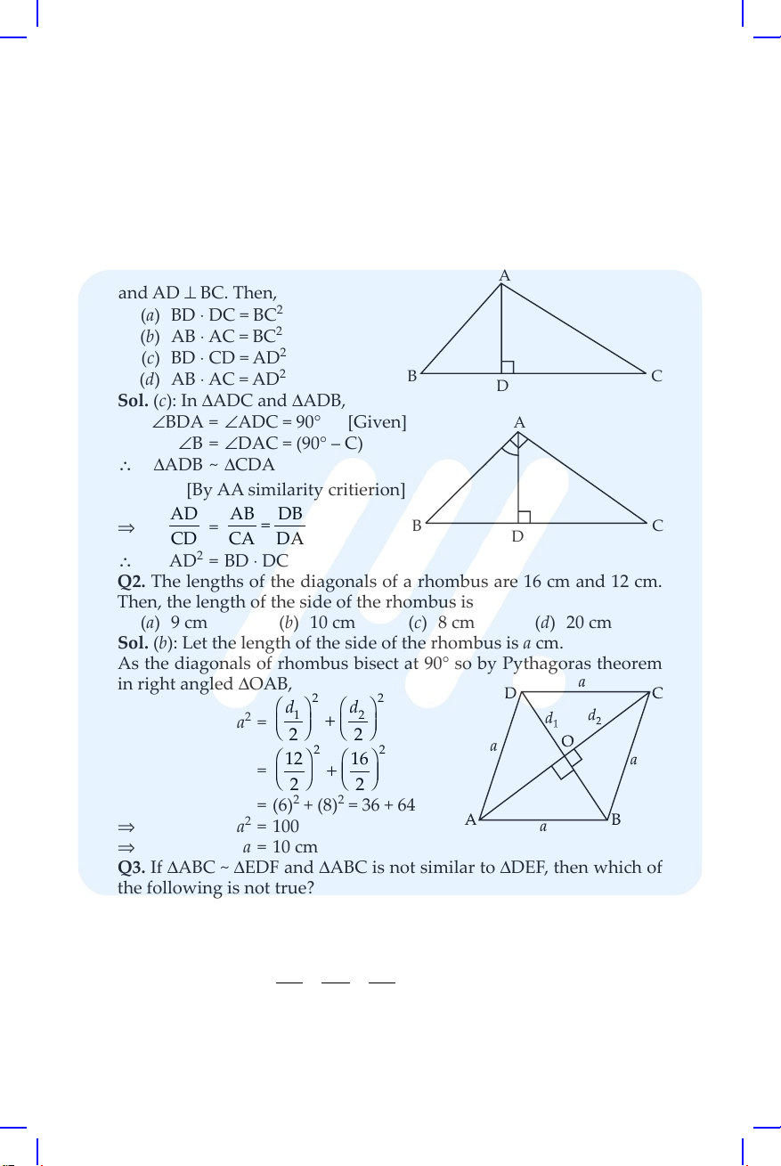 Ncert Exemplar Math Class 10 Chapter 6: Triangles Exercise Solutions ...
