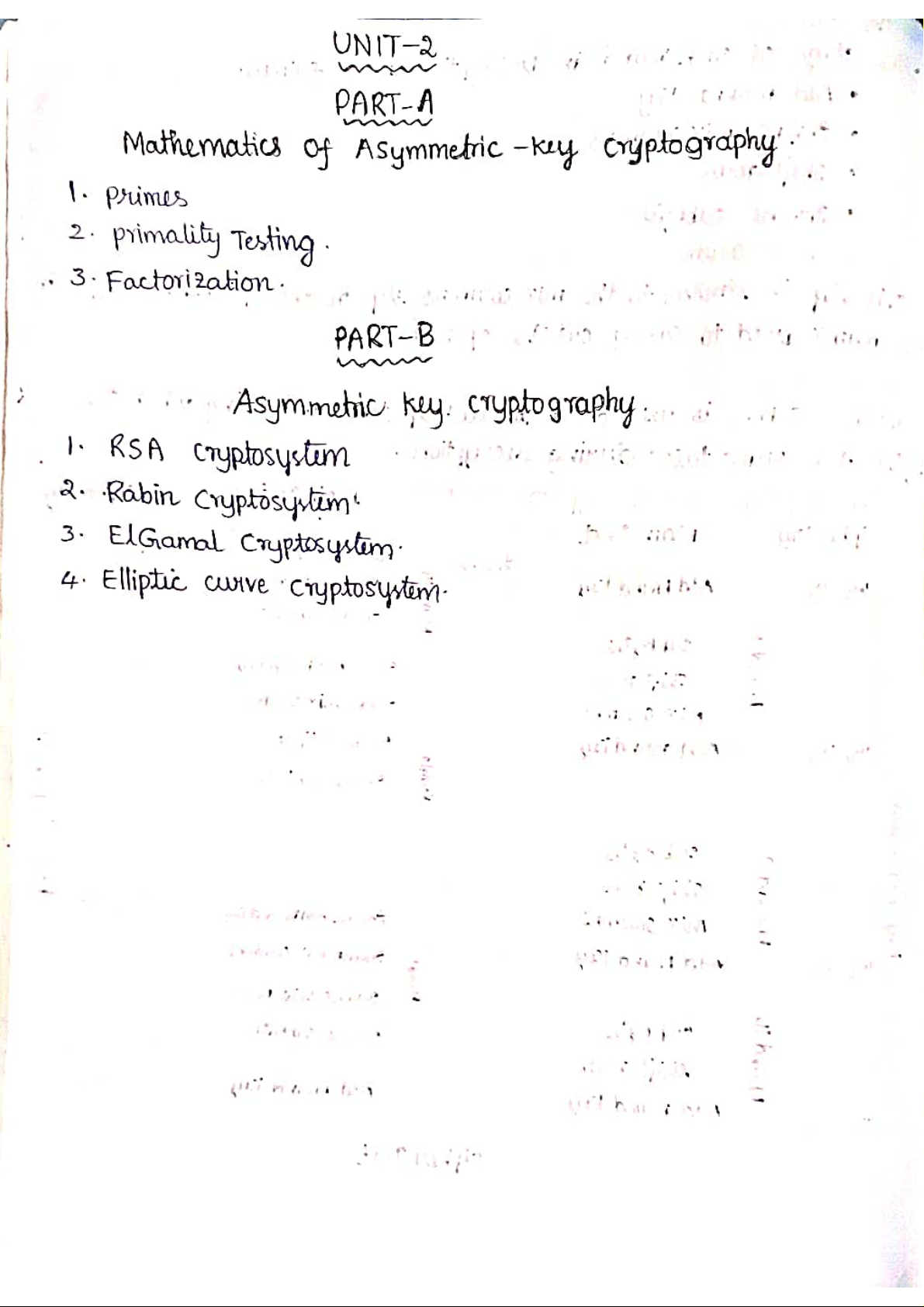 CNS Unit 2 Notes: Mathematics of Asymmetric Cryptography - Studocu