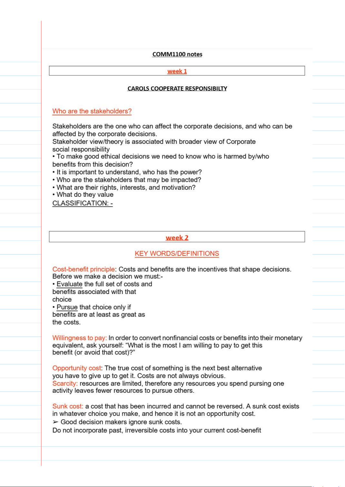 W3 Quiz Prep - notes official - COMM1100 - Week 1 & W2 Prep - Exam ...