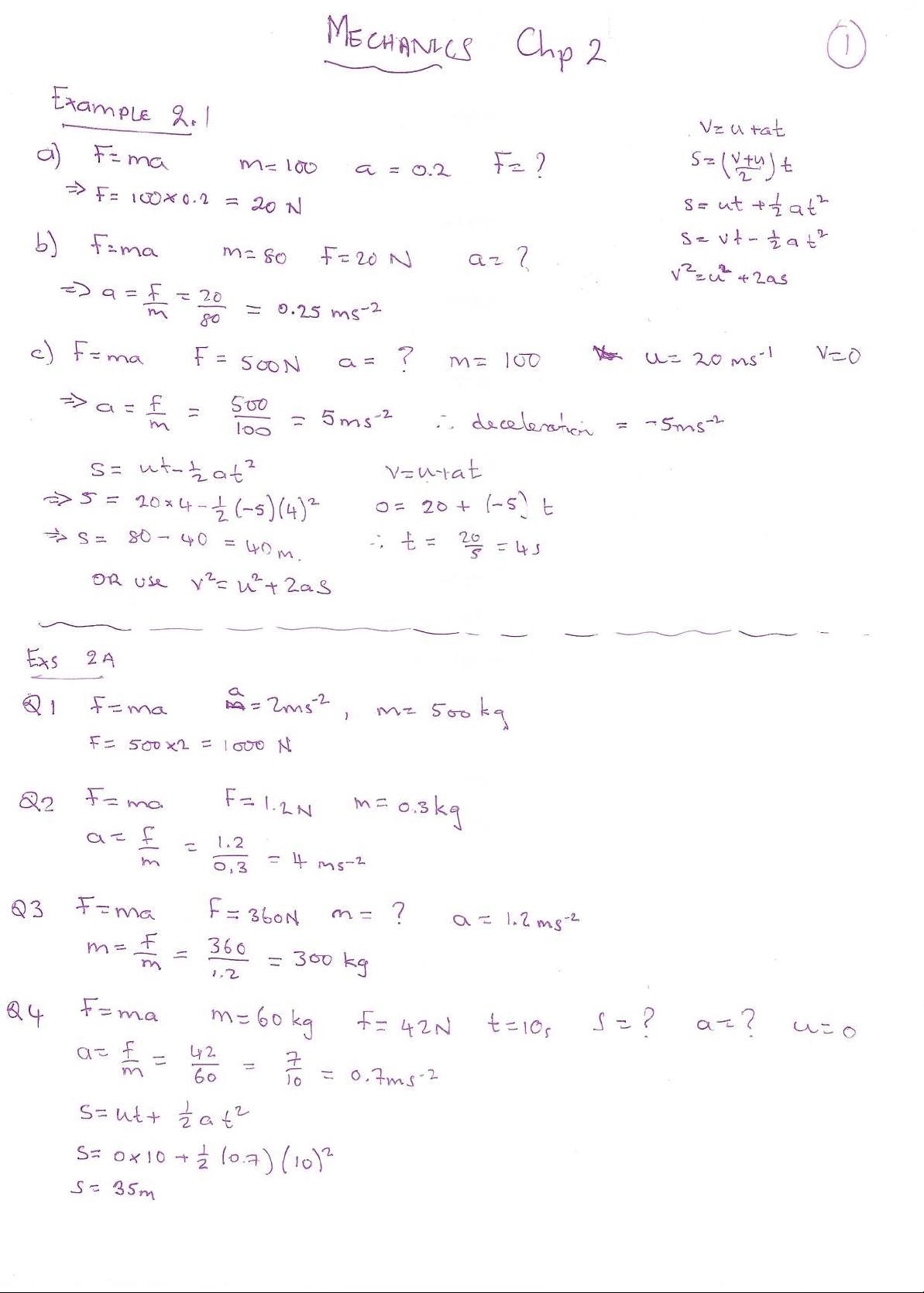 Mechanics Chp 2: Detailed Solutions and Examples - Studocu