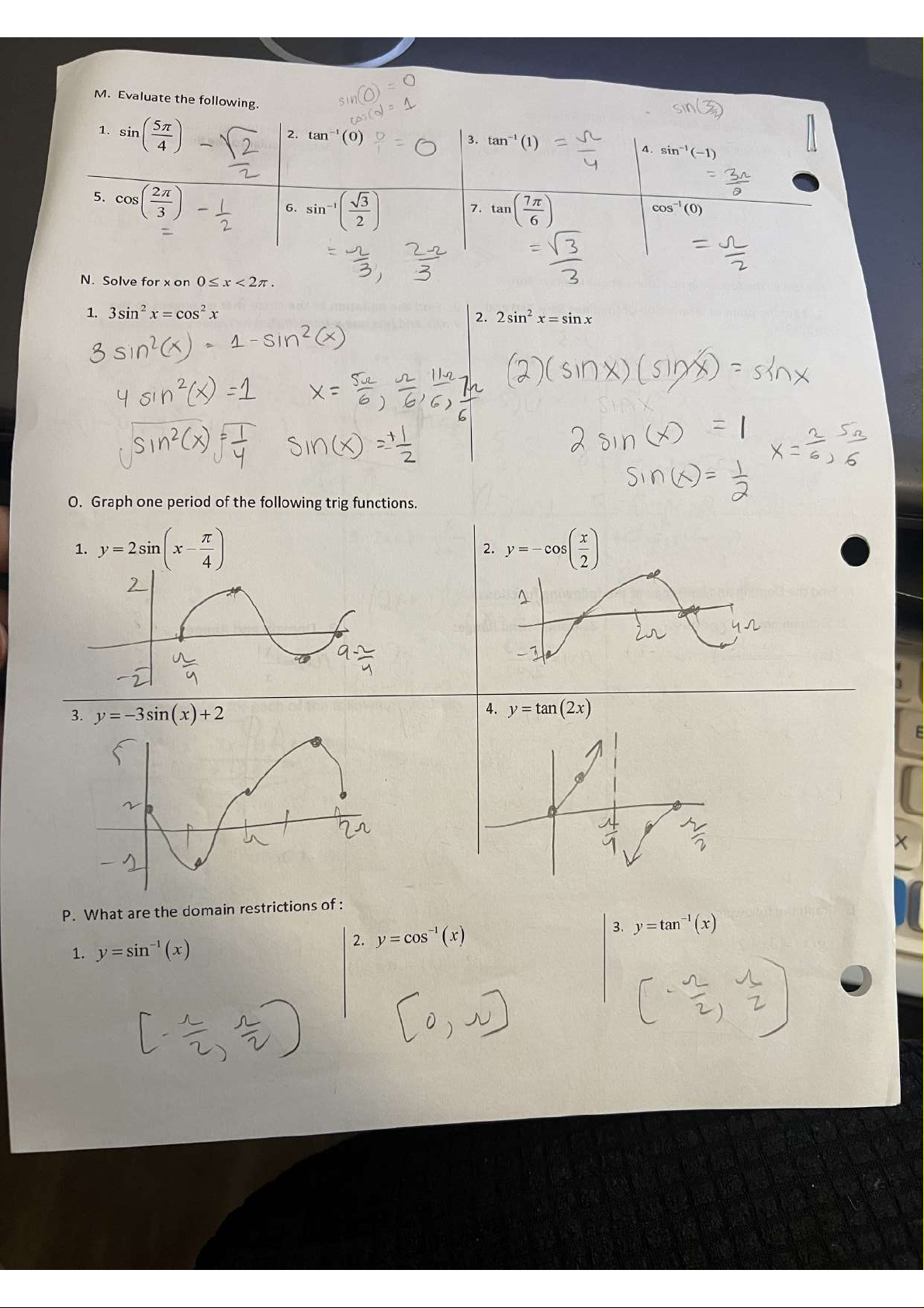 Ttan Function Calculus Skills Practice: Trigonometric Functions & Graphs - Studocu