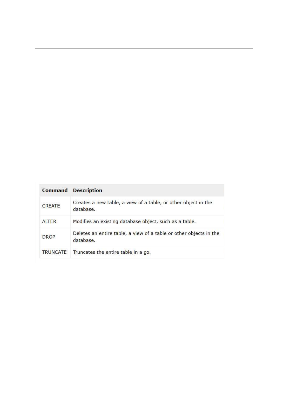 SQL Tutorial: Basic SQL Commands and DDL Overview - Studocu