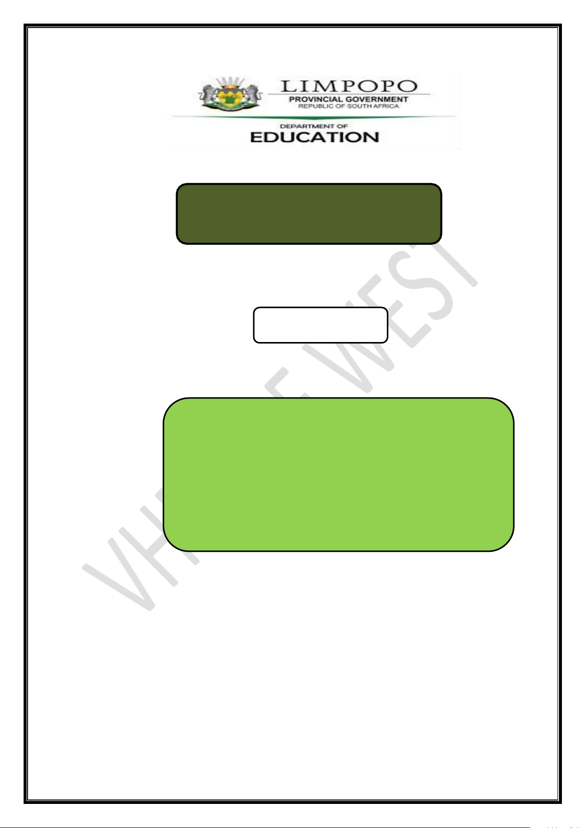 VHEMBE WEST DISTRICT GRADE 12 ECONOMIC GEOGRAPHY WINTER ASSESSMENTS ...